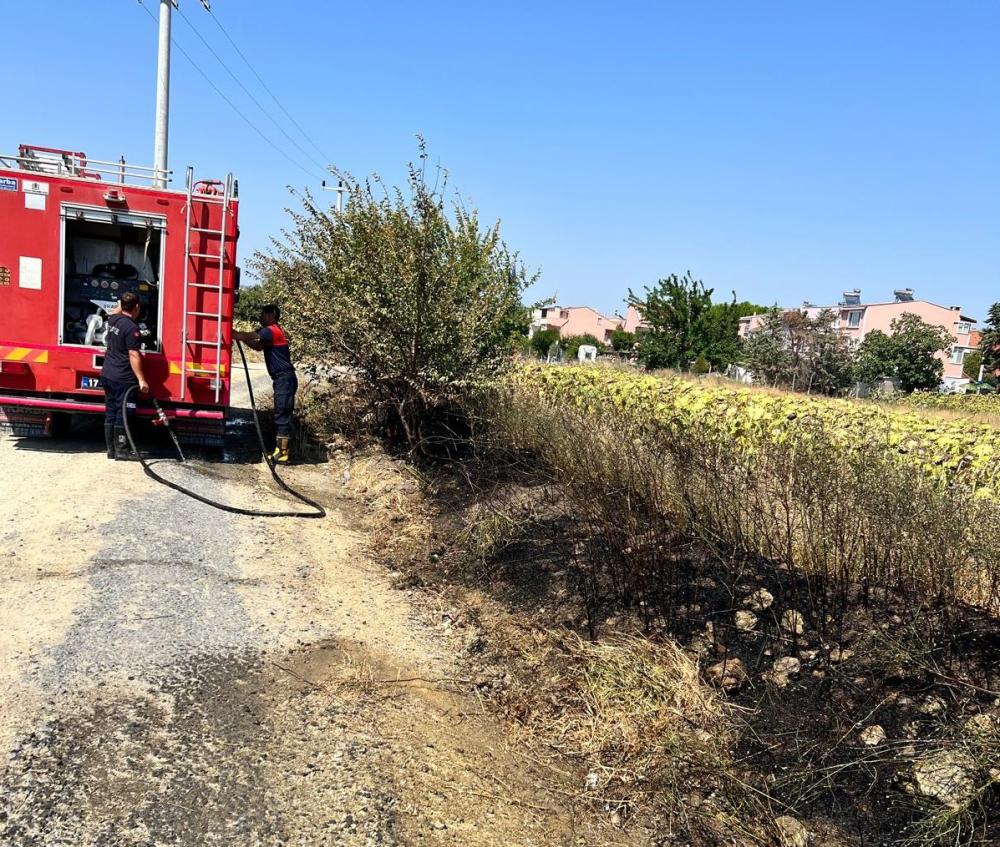 OTLARIN TUTUŞMASIYLA BAŞLAYAN  YANGIN, YAZLIKLARA ULAŞMADAN SÖNDÜRÜLDÜ