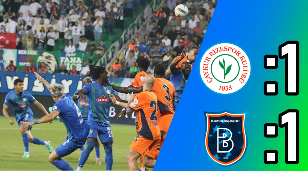 Çaykur Rizespor ile RAMS Başakşehir 1-1 Berabere Kaldı