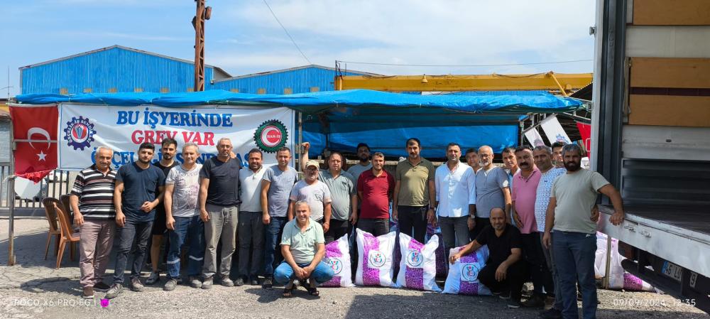 ÖZ SAĞLIK İŞ’TEN GREVDEKİ YOLBULAN EMEKÇİLERİNE GIDA DESTEĞİ