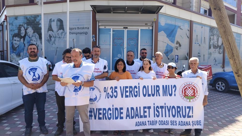 SAĞLIK ÇALIŞANLARI VERGİDE ADALET İÇİN 29 HAFTADIR EYLEMDE