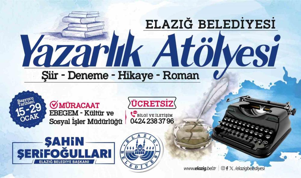 Elazığ Belediyesi’nden Yazarlığa İlk Adım: 3. Yazarlık Atölyesi Başlıyor